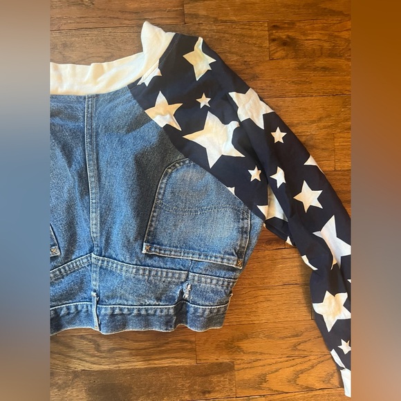 Rare Vintage 80s Frederick's of Hollywood American Flag Crop Jacket MAGA - Picture 6 of 9